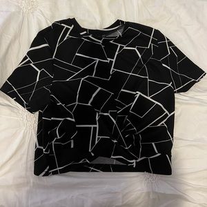 Black & White Contemporary Crop Top